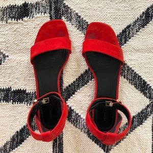 Celine Red Flat Sandals
